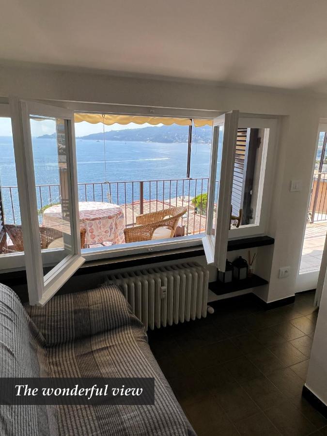 Nautilus Vista Mare Mozzafiato A 180 Gradi- Posto Auto Privato - 2 Camere Matrimoniali Piu 1 Divano Letto Singolo-Sky,Netflix-Wifi 200Mg Rapallo Eksteriør billede